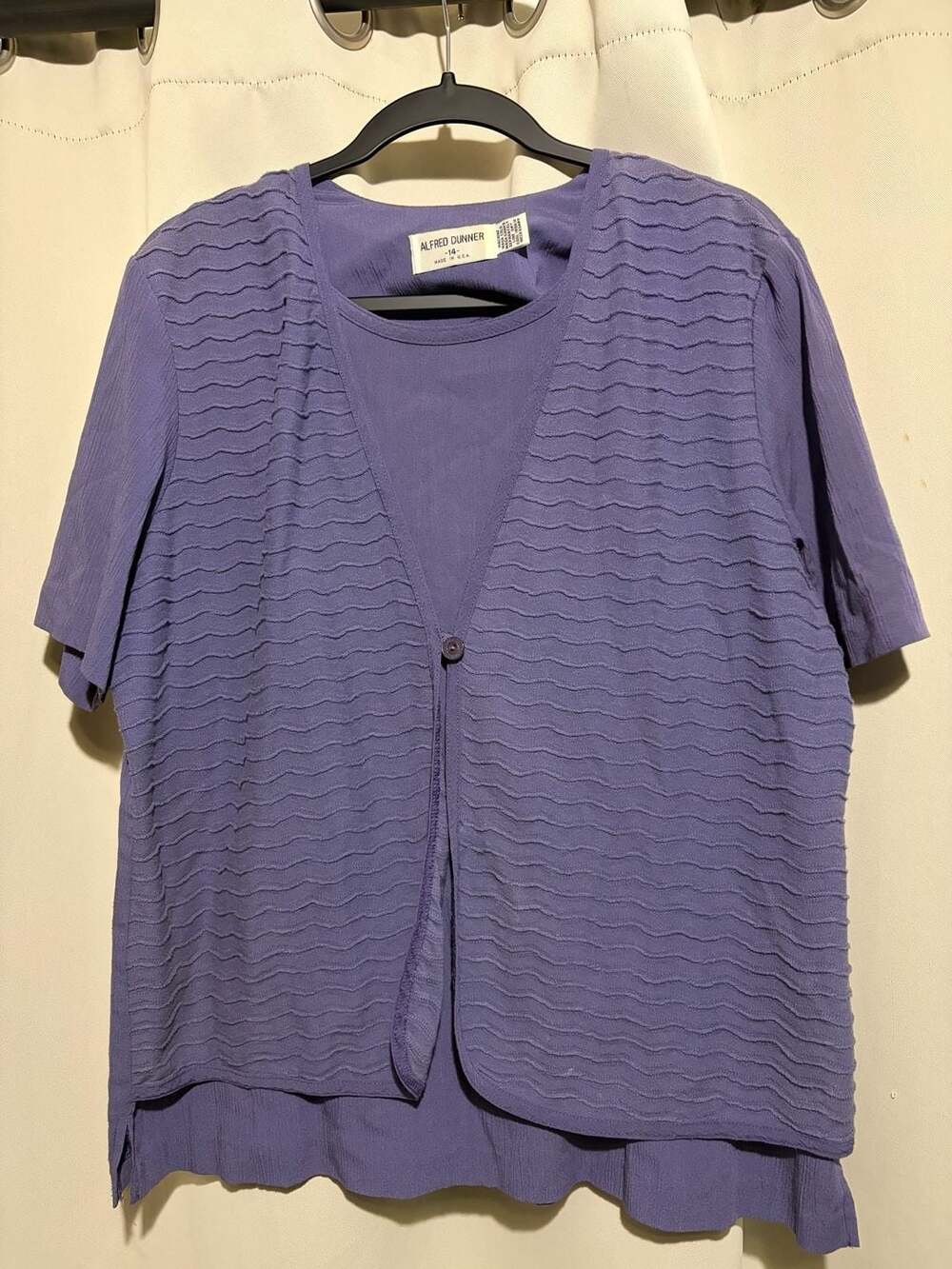 Alfred Dunner Cardigan Shirt Womens Size 14 Purple
